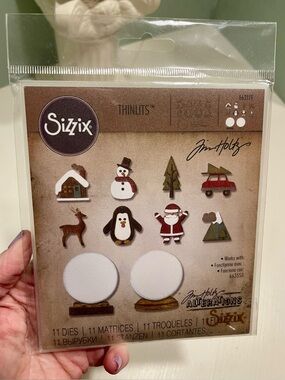 NWT RARE Sizzix Tim Holtz Thinlits Holiday Die Set - TINY SNOWGLOBES UNUSED